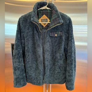 Pendleton Blue Teddy Sherpa Plaid Full Zip Up Jacket Size Small
